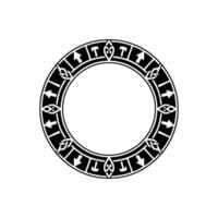 Geometric Celtic Knot Circle Frame, Minimalist. vector