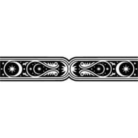 Elegant Celestial Border - Black and White, Decorative Element. vector
