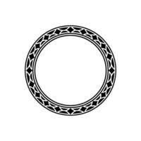 Geometric Decorative Circle Frame - Black White. vector