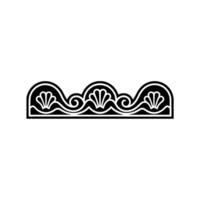 Elegant Black and White Decorative Border with Shell Motifs. vector