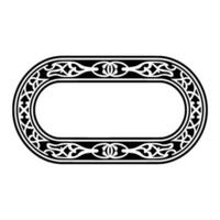 Elegant Oval Frame with Celtic-Inspired Ornamentation. vector