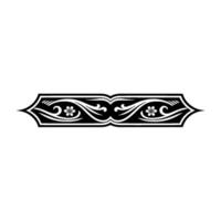 Elegant Floral Border - Black and White Decorative Element. vector