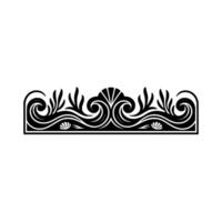 Elegant Black White Decorative Border Scrollwork Shells. vector