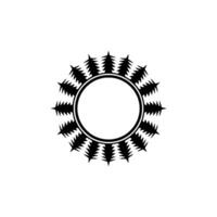 Geometric Forest Circle on Cream Background. vector