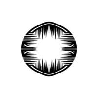 Abstract Tribal Emblem on White Black White Geometric. vector