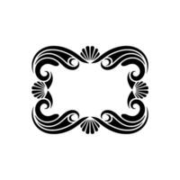 Elegant Black Art Deco Frame on White Background. vector
