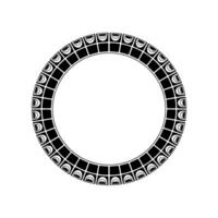 Geometric Black and White Circular Frame , Minimalism. vector
