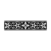 Floral Border , Monochrome, Repeating Pattern. vector