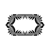 Elegant Black and White Botanical Frame, Minimalist. vector