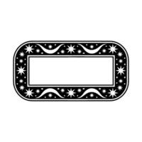 Celestial Frame Black White Star Border with Open Space. vector