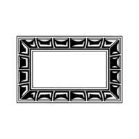 Black and White Deco Frame on White, Minimalist Element. vector