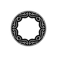 Ornate Black and White Circular Frame , Minimalist Style. vector