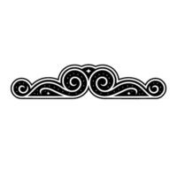 Decorative Black Swirl Ornament with Stars, Minimalist. vector
