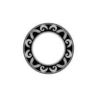 Elegant Circular Ornament with Swirl on White Background. vector