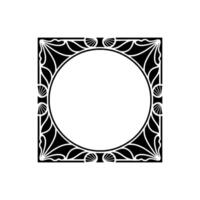 Art Deco Frame, Black and White Decorative Border, Elegant Element. vector