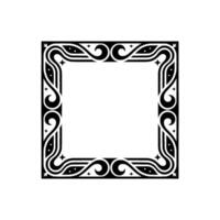 Decorative Art Deco Frame, Black and White, Square, Elegant. vector