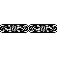 Elegant Black and White Scroll Ornament, Decorative Element. vector