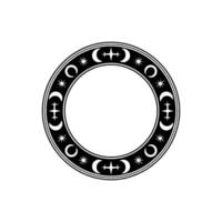 Celestial Circle Moon, Star, and Mystical Element for Branding. vector
