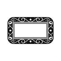 Elegant Decorative Frame with Stars and Swirls - Illustration. vector