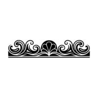 Decorative Swirl Border Element in Black and White, Minimalist. vector