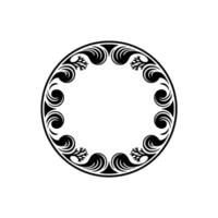 Elegant Black White Circular Ornament Element. vector
