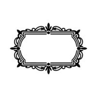 Elegant Black Frame on White Background Decorative Element. vector