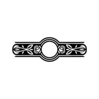 Elegant Black Ornament on Folded Paper Element, Border. vector