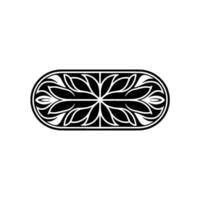Elegant Floral Pattern in Oval Frame - Decorative. vector