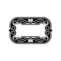 Elegant Black and White Ornate Frame, Minimalist. vector