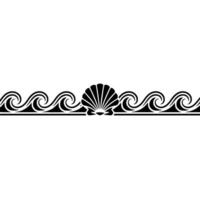 Elegant Sea Border with Shell Waves - Decorative Element. vector