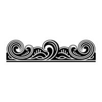 Elegant Black and White Wave Border, Decorative Element. vector