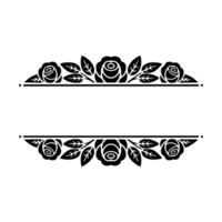 Elegant Black Rose Border Frame, Illustration. vector