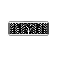 Minimalist Geometric Tree on Light Gray Background. vector
