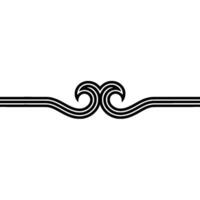Abstract Black Lines Swirl Ornament on White Background. vector