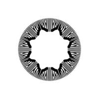 Abstract Black and White Circular Ornament, Modern Minimalist. vector