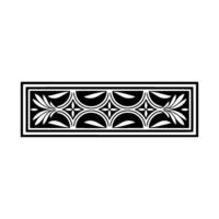 Ornamental Border Element, Black and White, Geometric Floral. vector
