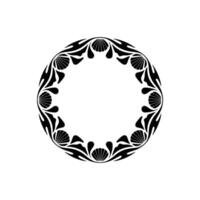 Elegant Art Deco Circular Frame with Seashell Motifs. vector