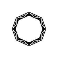 Geometric Black and White Octagon Element - Modern and Minimal. vector