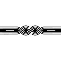 Abstract Intertwined Lines - Minimalist Black White. vector