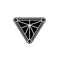 Geometric Triangle , Black and White, Minimalist. vector