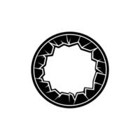 Cracked Circle Abstract, Geometric. vector