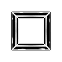 Geometric Black Frame with Brushed Texture on Light Background. vector