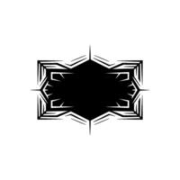 Geometric Starburst Frame in Black White on Light Gray. vector