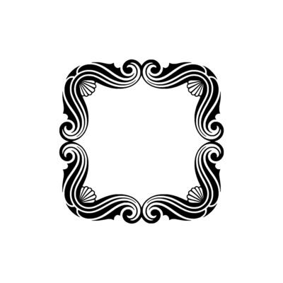 Elegant Art Deco Frame , Black White Ornament, Blank Space.