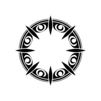 Ornamental Black Circle on White, Art. vector