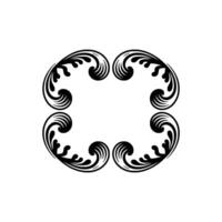 Elegant Black Swirl Frame on Neutral Background. vector