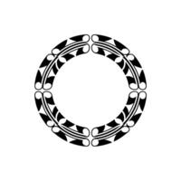 Abstract Polynesian Circle Pattern on White Background. vector