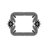 Floral Frame Elegant Black and White Element - . vector