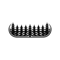 Minimalist Forest Silhouette with Curved Frame - Illustration. vector