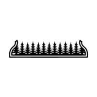 Minimalist Forest Silhouette Border Element. vector